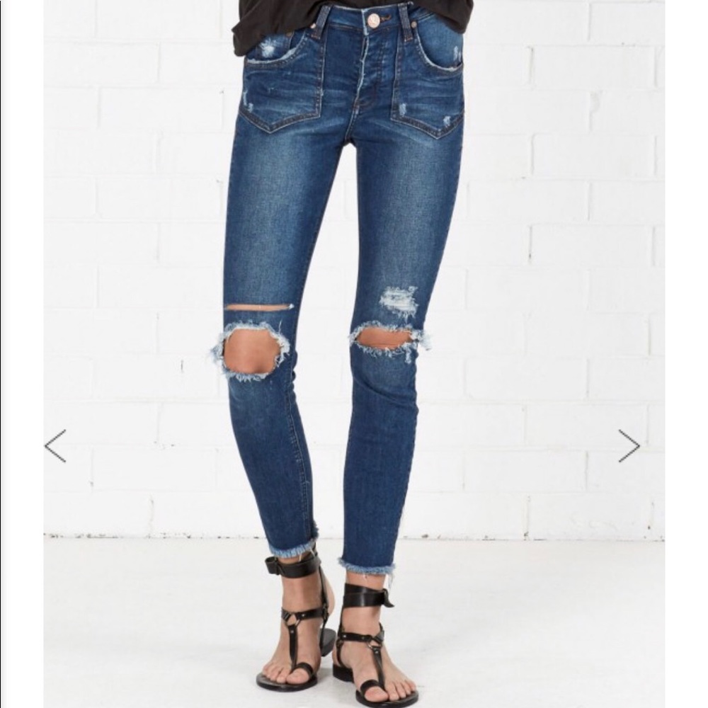 One Teaspoon Freebirds High Waisted Frayed Jeans